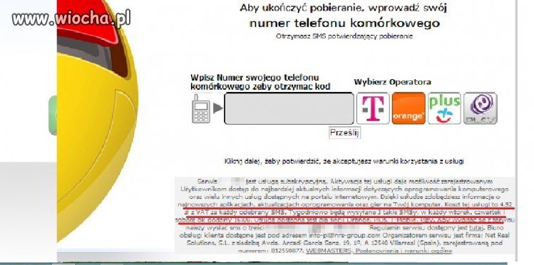 Oszuści ( przeglądarką źle działa) i wysłać sms_a 