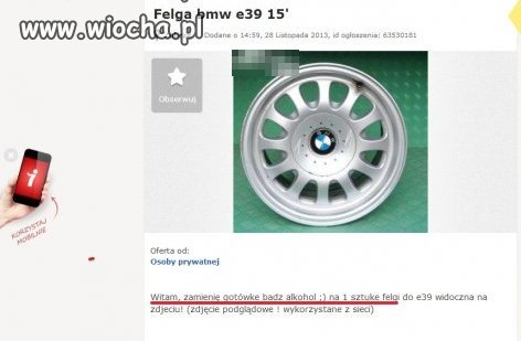 Alkohol  za felgę...