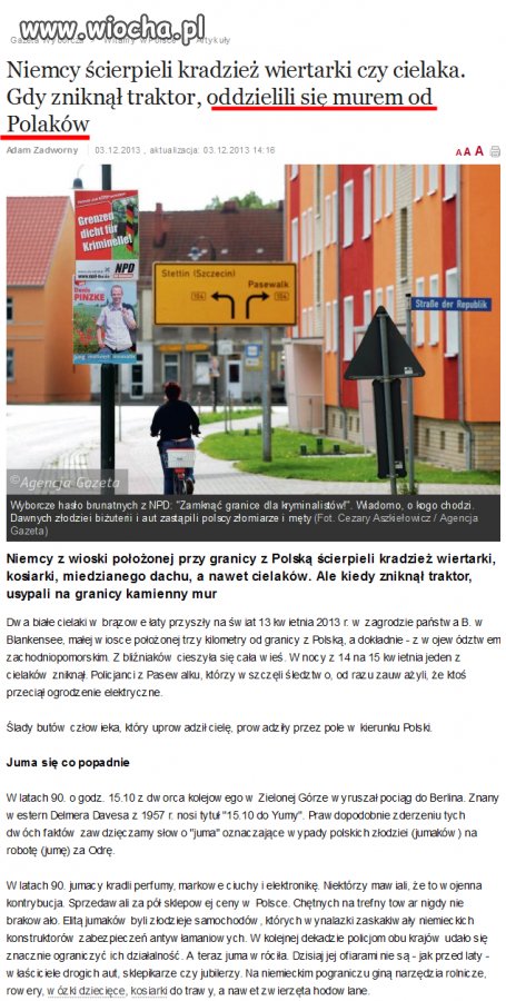 Postawili Mur kamienny by ich Polacy nie okradali 