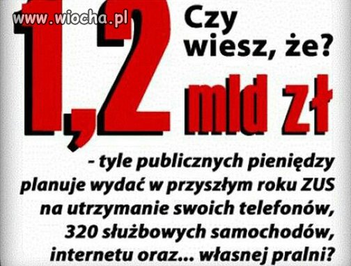 ZUS czyli jak marnotrawić pieniądze.