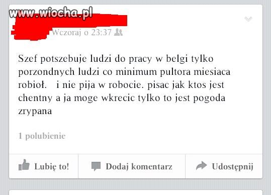 Bardzo poprawne ogłoszenie,