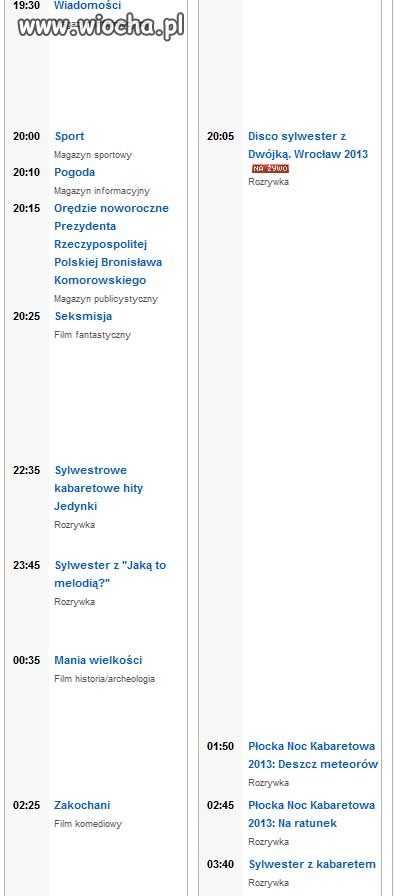 TVP1 + TVP2 Program na Sylvka