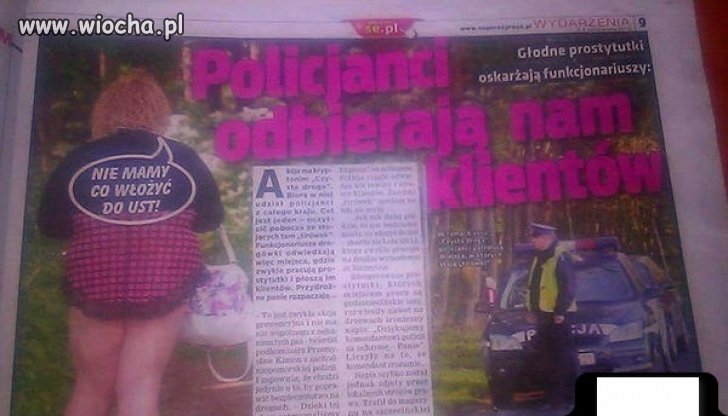 Policja odbiera pracę prostytutkom...?