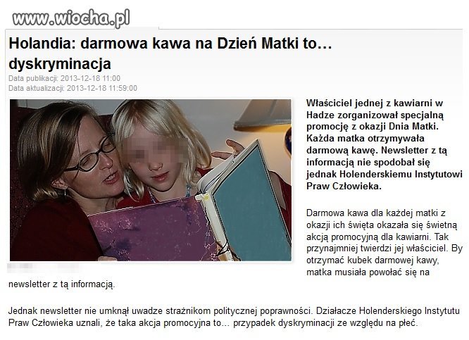 Miły gest uznany za dyskryminację.