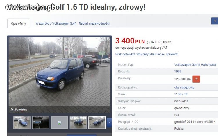 Volkswagen Golf 1.6 TD idealny, zdrowy!