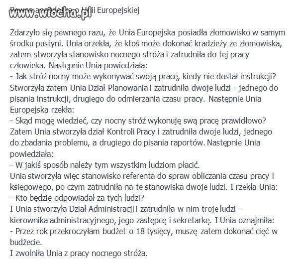Anegdotka o unii europejskiej 
