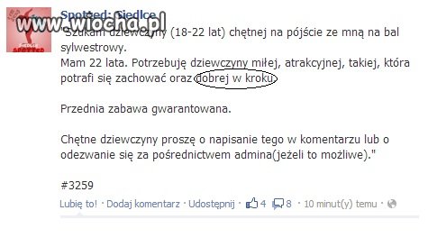 Szukam dziewczyny "dobrej w kroku"