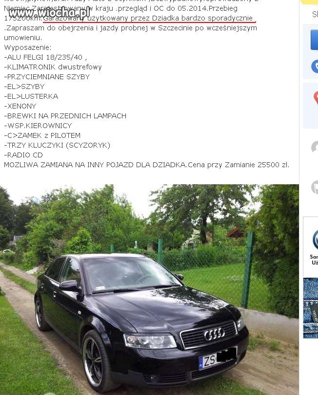 Garażowany użytkowany przez dziadka sporadycznie