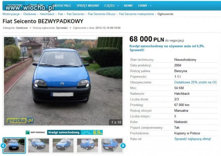 10 letnie Seicento w rewelacyjnej cenie...
