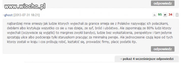 Wzruszył mnie ten komentarz oraz jego ocena