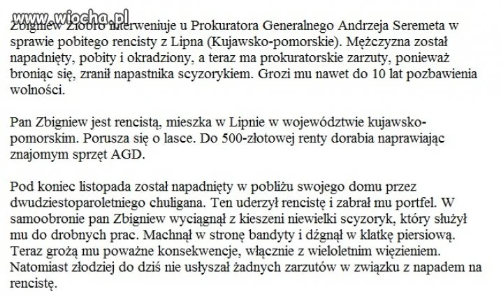 Zbigniew Ziobro interweniuje 