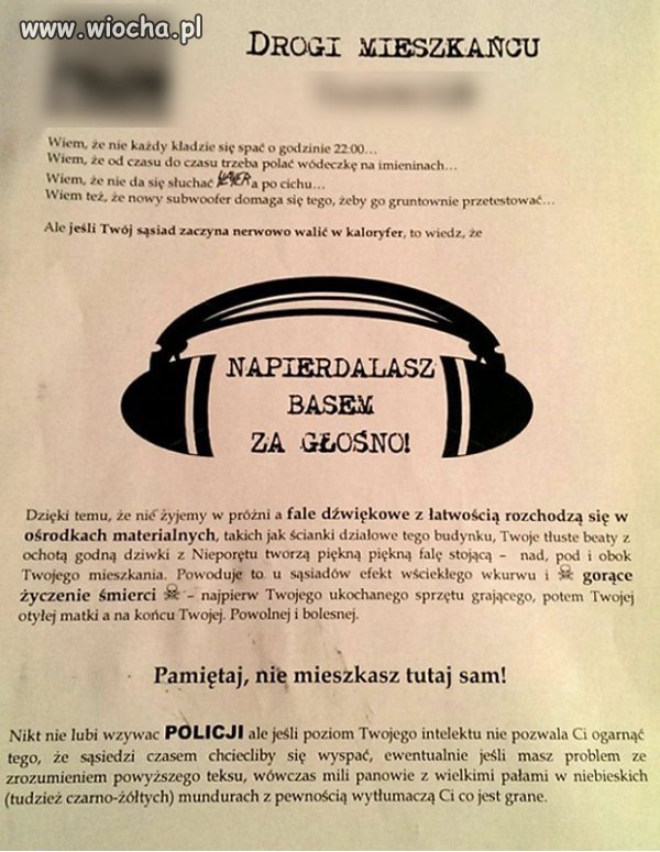 Drogi Mieszkańcu