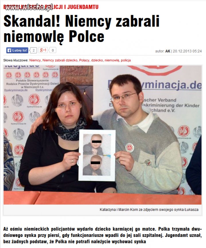 Niemcy zabrali dziecko Polce