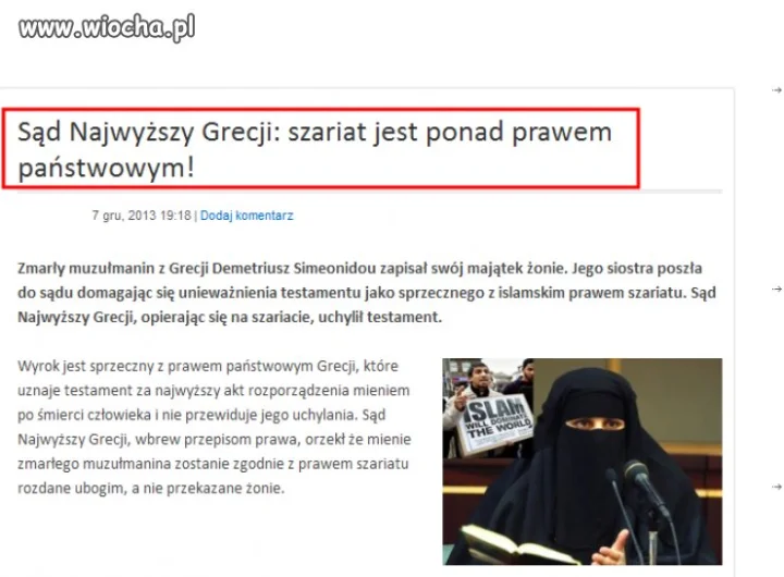 Szariat ponad państwowym prawem 
