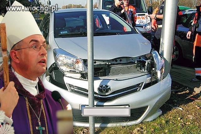 BISKUP PIJAK za KARĘ przesiądzie się do Passata. 