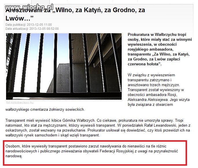 A gdy Urban palił polskie barwy narodowe.