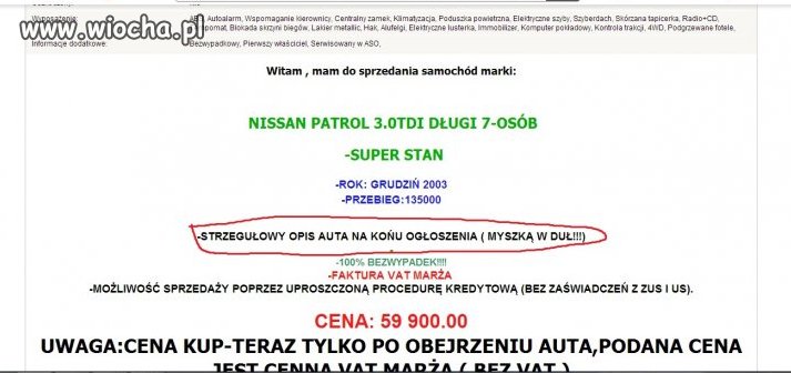 Ogłoszenie Nissan