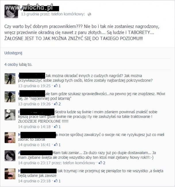 Pracownicy Sądu po rozdaniu rocznych nagród...