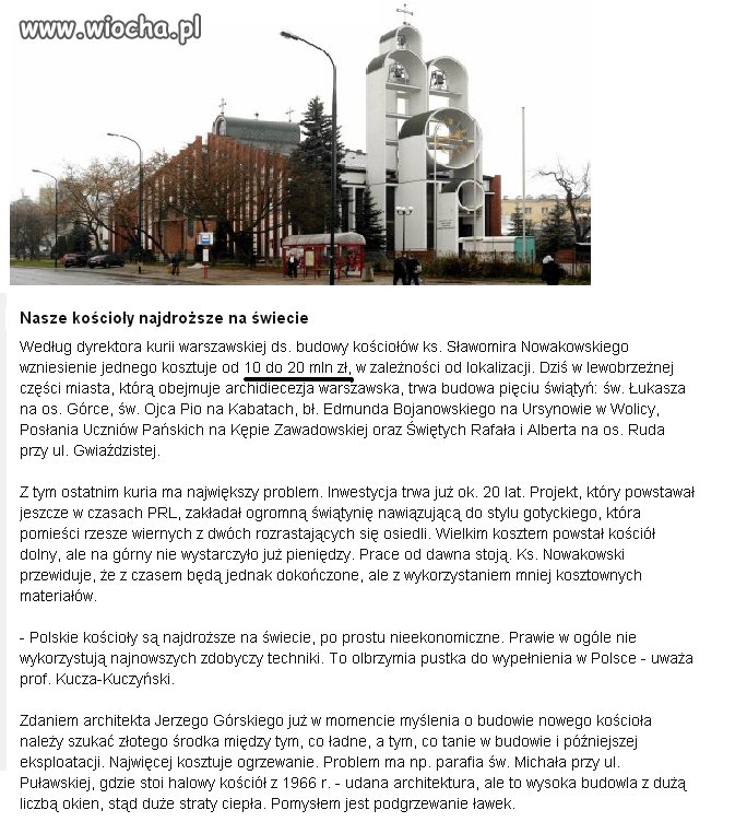 Polskie kościoły są najdroższe na świecie