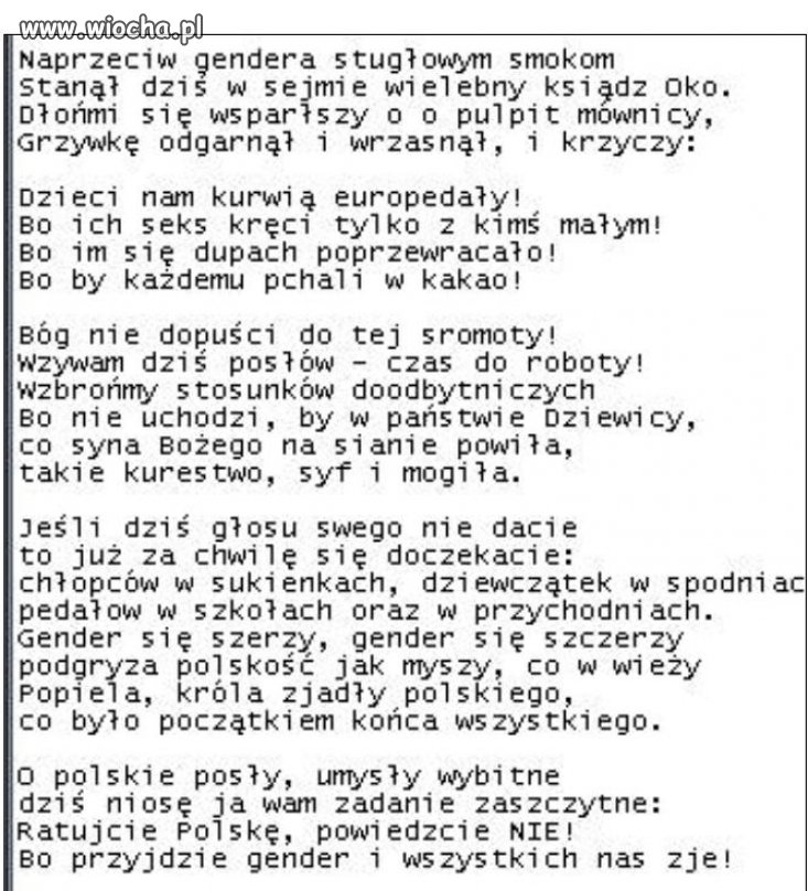 To dla odmiany wstawię wierszyk...