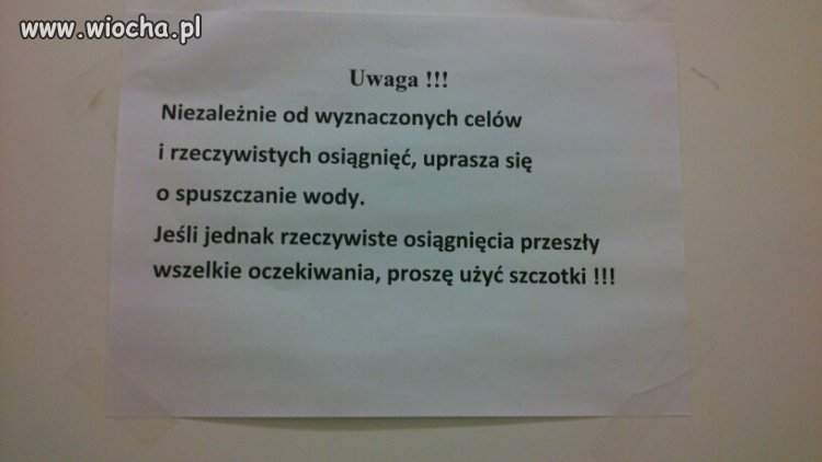 W firmowej toalecie