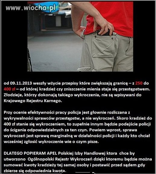 Dobra wiadomość dla złodziei 