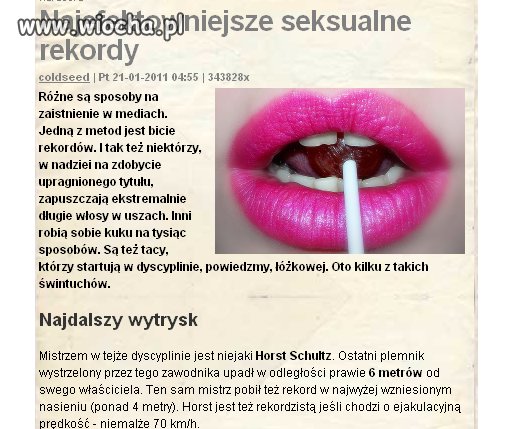 To ci rekord...