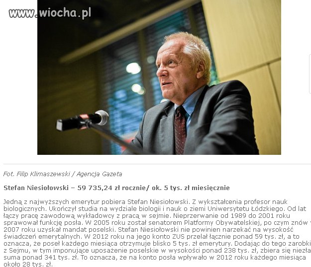 Emerytury posłów - a szary obywatel ma jeść szczaw
