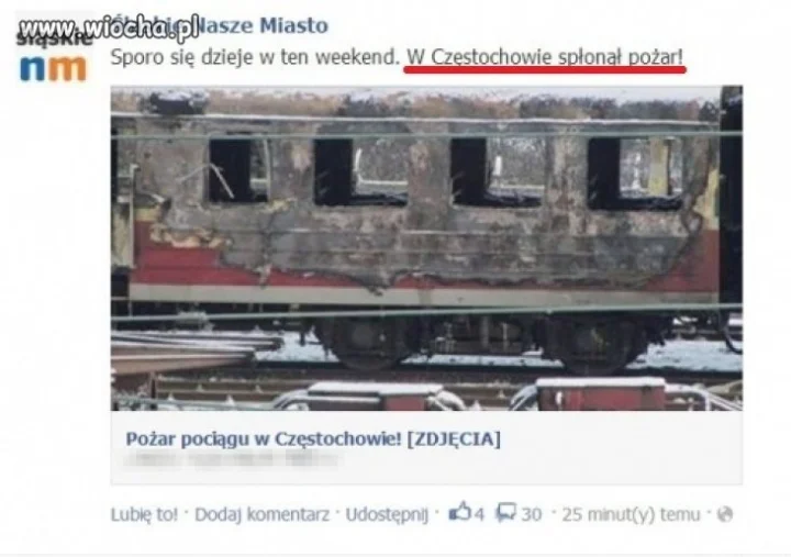 W Częstochowie spłonął pożar