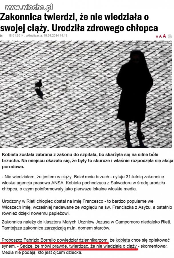 CUD!!!Niepokalane poczęcie zakonnicy we Włoszech!!