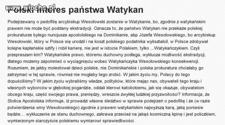Polski interes państwa Watykan 