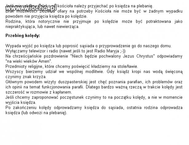 Przebieg kolędy