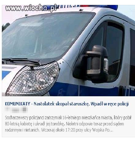 16-latek napadł na staruszkę...