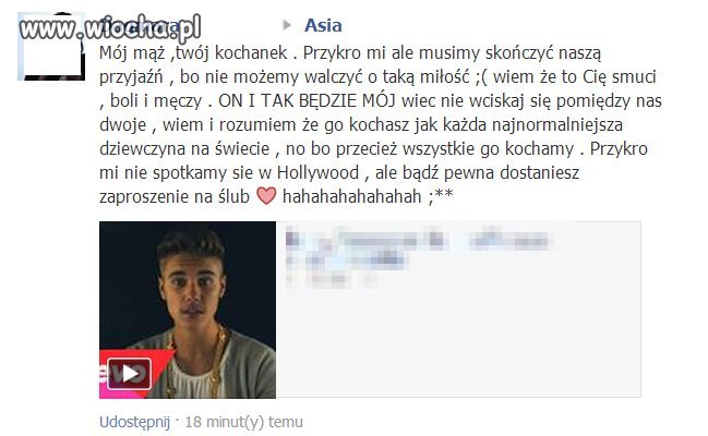 Miłość do Justina - choroba XXI wieku.