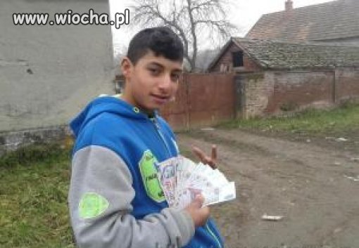 Wiejski cygan z forintami