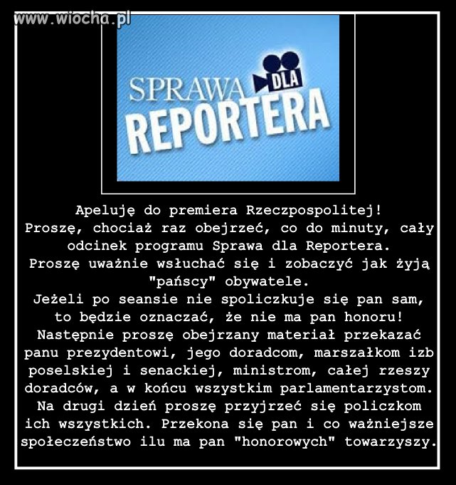 Apel do premiera Rzeczpospolitej