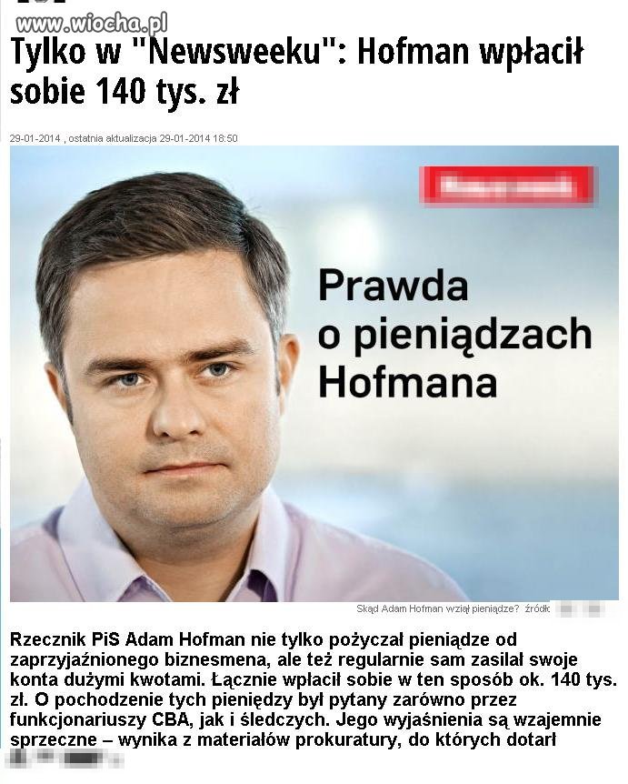 Sam zasilał swoje konta... 
