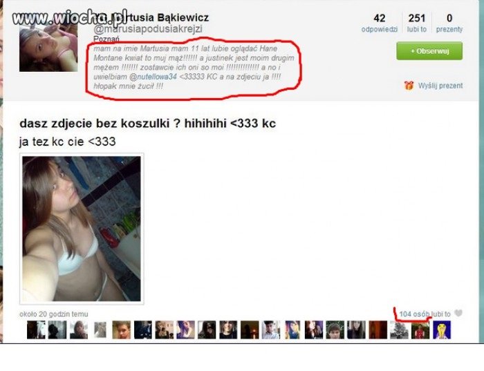 Brak słów ... 11 - latka ...