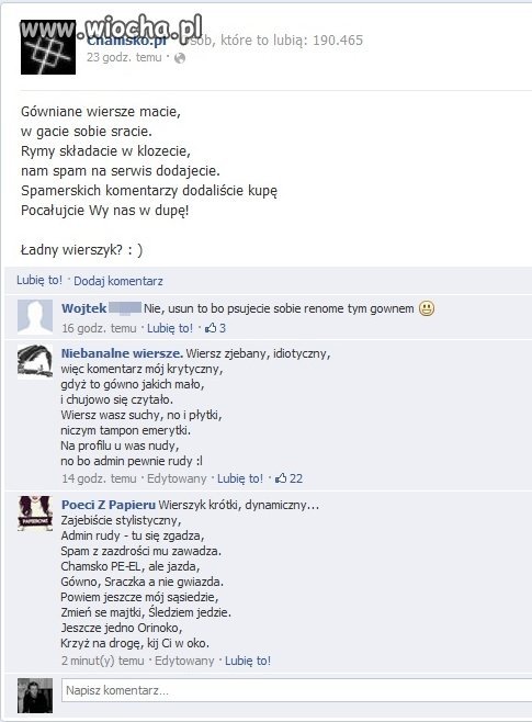 Autor postu chciał być chamski.