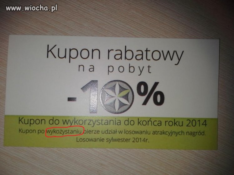 Kupon rabatowy do "wykożystania"