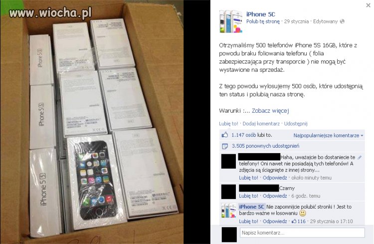 Kolejny fałszywy konkurs/strona na Facebook'u