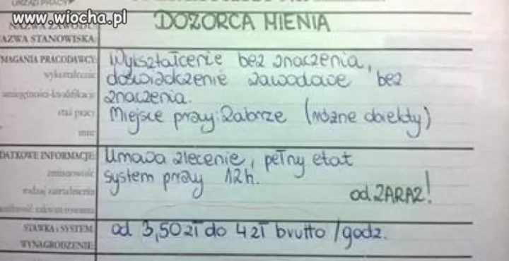Oferta w Urzędzie Pracy... 
