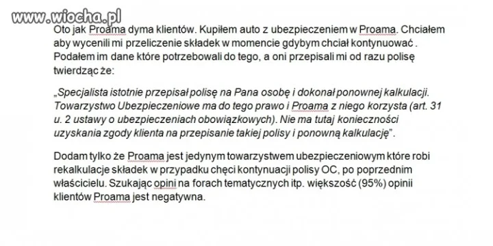 Wiocha dla PROAMA