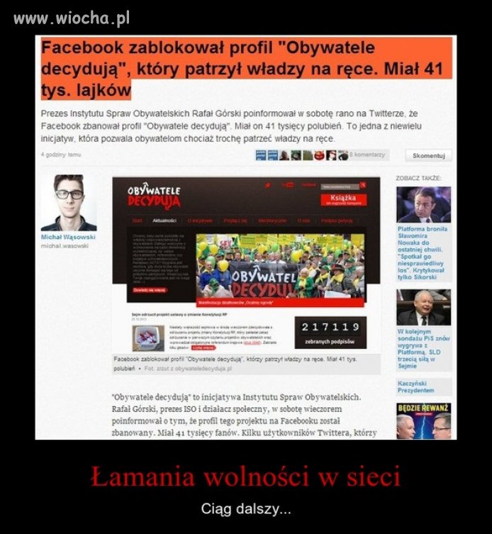 Łamania wolności w sieci ciąg dalszy