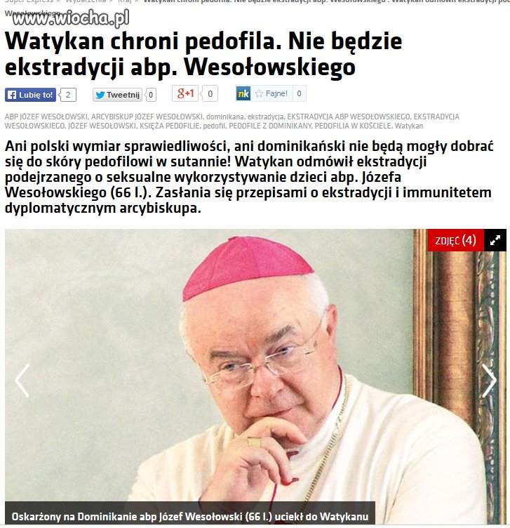 Watykan chroni pedofila
