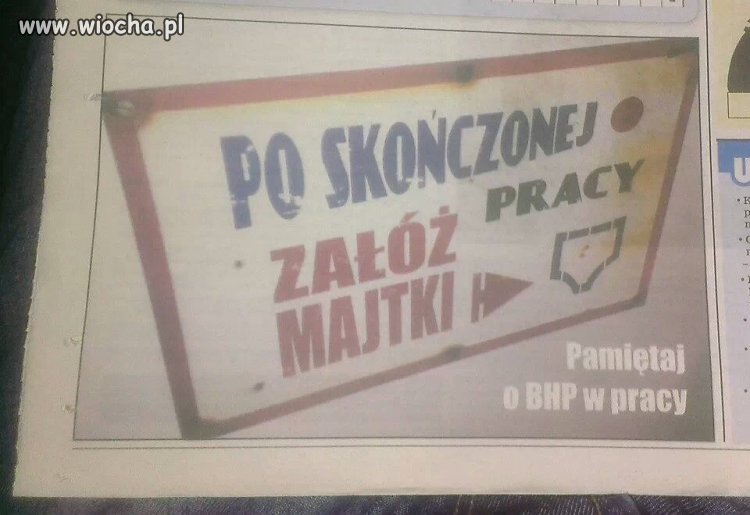 Pamiętaj o BHP w pracy