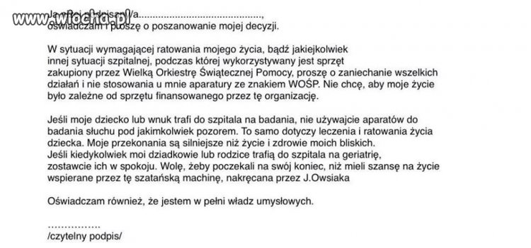 Oświadczenie dla tych  co twierdzą,