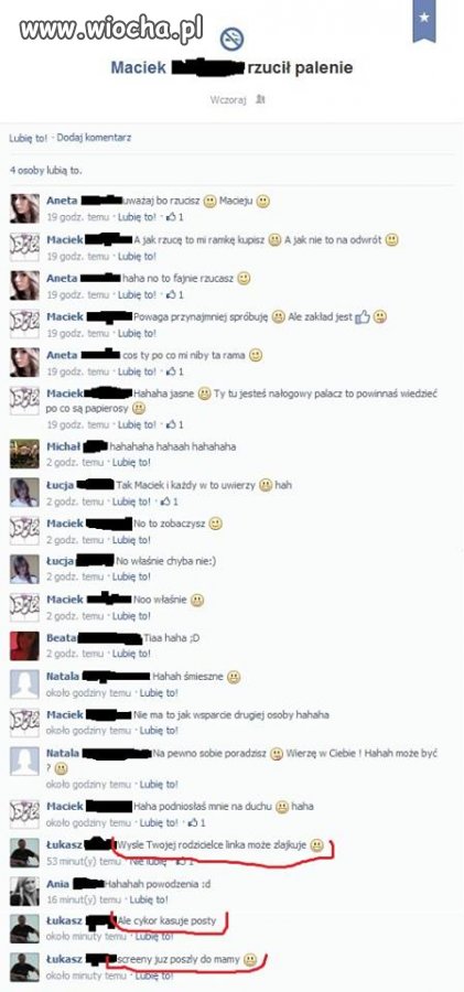 Dzieci rzucają palenie