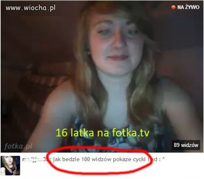 Nastolatka na live cam.