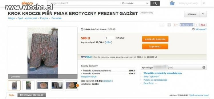Sprzedawać pień jako gadżet erotyczny